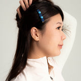 Rose Hair Clip in Azure Bloom