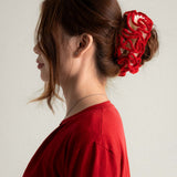 Crochet Scrunchie in Strawberry Shortcake