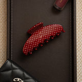 Polka Dot Hair Claw in Cherry Pop