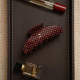 Polka Dot Hair Claw in Berry Bite