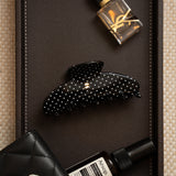 Polka Dot Hair Claw in Double Espresso