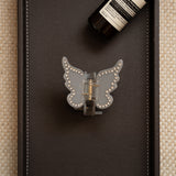 Bedazzled Butterfly Hair Claw in Soft Charcoal