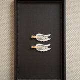 Winged Hair Clip in White Horse