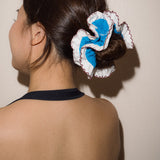 Frills Scrunchie in Capri Blue