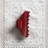 Polka Dot Hair Claw in Cherry Pop