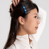 Rose Hair Clip in Azure Bloom