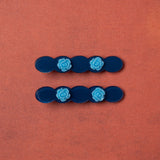 Rose Hair Clip in Azure Bloom